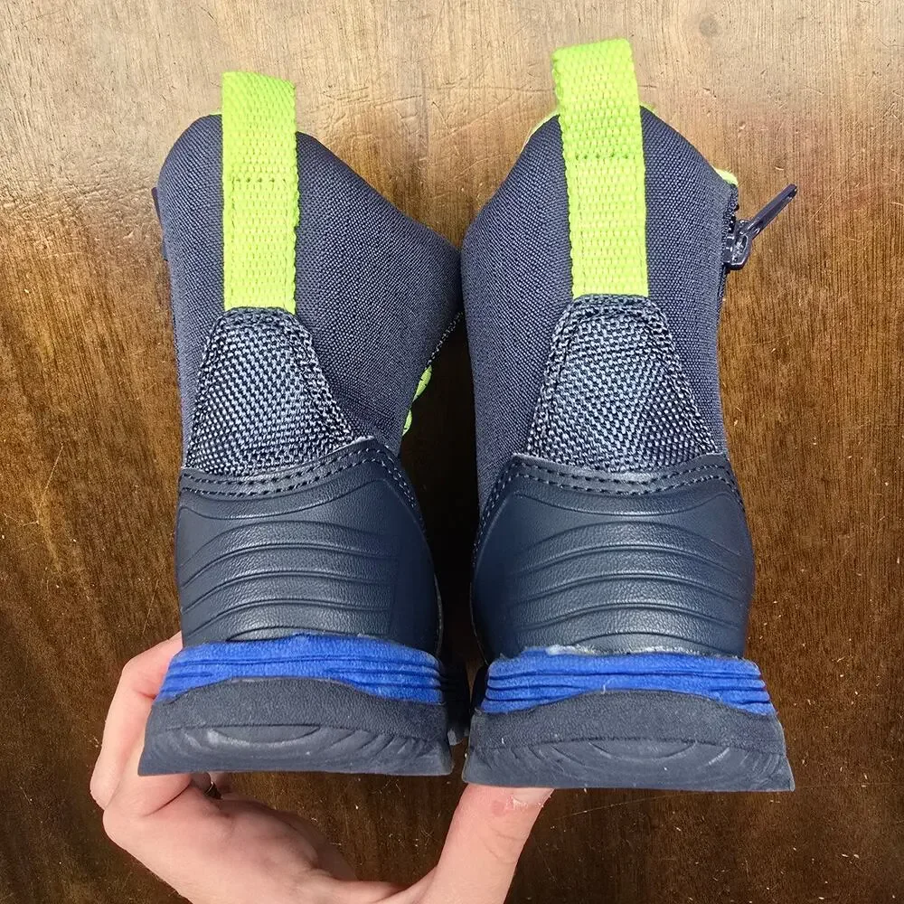 Carter's Navy Blue and Lime Green Kids Rain & Snow Boots